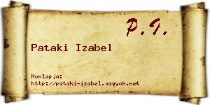 Pataki Izabel névjegykártya